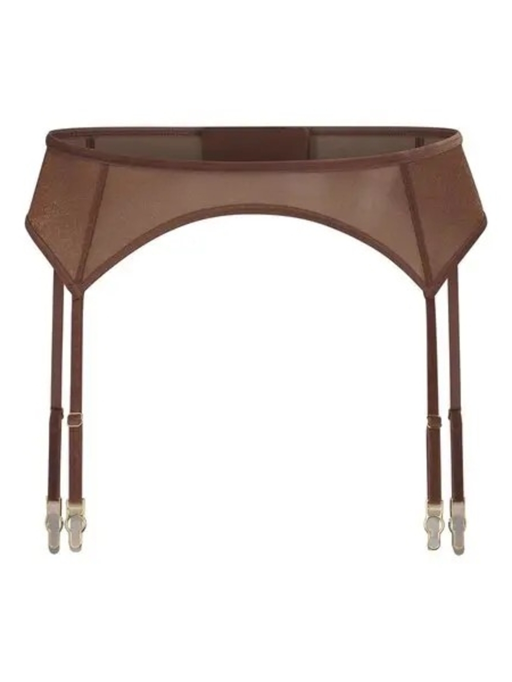 NWT SKIMS Brown Sheer Matalic Garter Belt with Adjustable Straps